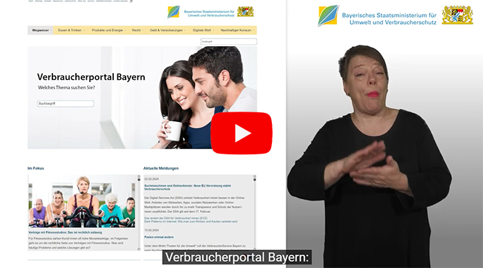 Video in Gebärdensprache; externer Link zum You Tube-Kanal des Bayerischen Staatsministeriums für Umwelt und Verbraucherschutz