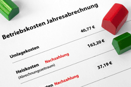 Darstellung eines Ausschnitts einer Nebenkostenabrechnung