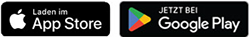 Markenzeichen der Appstore-Anbieter Apple und Google
